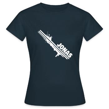 Jonas als Farbklecks - Frauen T-Shirt - Navy - Vorne - AI Model Female 172 dark (172cm)