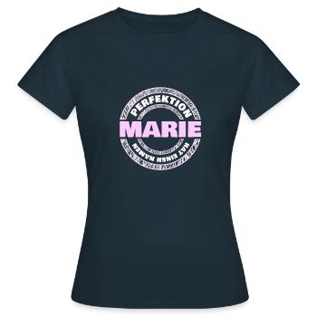 Perfektion Marie - Frauen T-Shirt - Navy - Vorne - AI Model Female 172 dark (172cm)