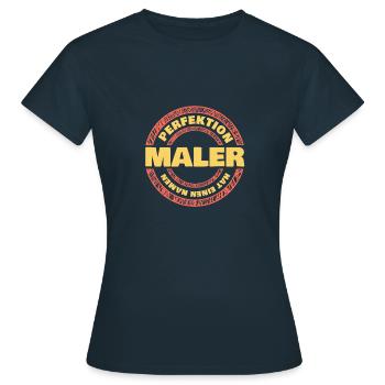 maler maler - Frauen T-Shirt - Navy - Vorne - AI Model Female 172 dark (172cm)