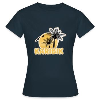 Vacances Caraïbes - T-shirt Femme - marine - Devant - AI Model Female 172 dark (172cm)