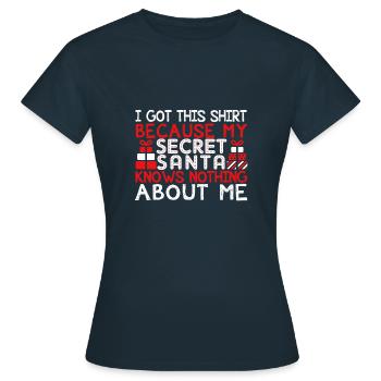 Secret Santa - Women's T-Shirt - navy - Front - AI Model Female 172 dark (172cm)