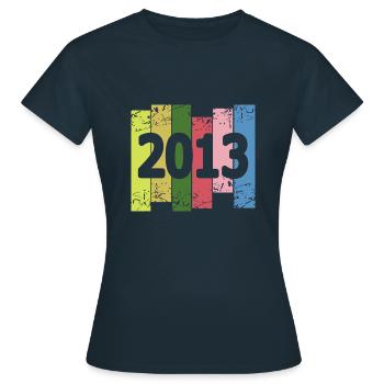 Farbenfroh 2013 - Frauen T-Shirt - Navy - Vorne - AI Model Female 172 dark (172cm)