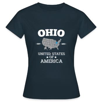 Ohio - Frauen T-Shirt - Navy - Vorne - AI Model Female 172 dark (172cm)