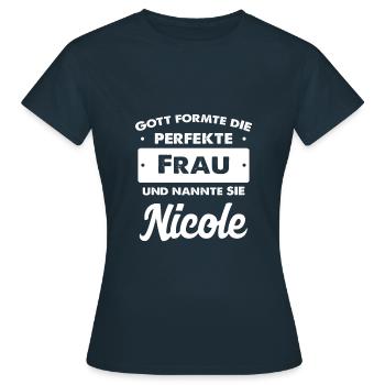 Nicole - Frauen T-Shirt - Navy - Vorne - AI Model Female 172 dark (172cm)