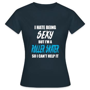 Rollschuhlaufen - Frauen T-Shirt - Navy - Vorne - AI Model Female 172 dark (172cm)