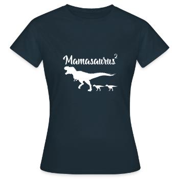 Schwanger Mamasaurus Zwillinge - Frauen T-Shirt - Navy - Vorne - AI Model Female 172 dark (172cm)