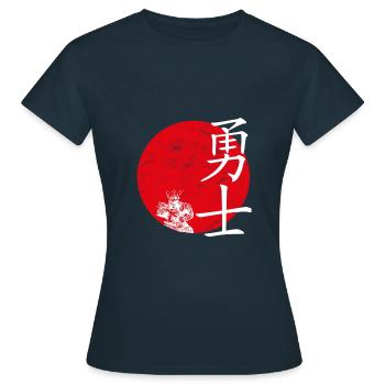 Krieger Japanische Kunst - Frauen T-Shirt - Navy - Vorne - AI Model Female 172 dark (172cm)