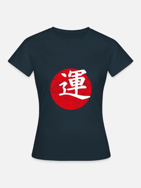 Glück japanische Kunst - Frauen T-Shirt - Navy