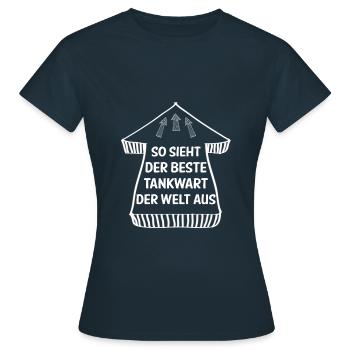 Tankwart Benzin Diesel Tanken Tankstelle Geschenk - Frauen T-Shirt - Navy - Vorne - AI Model Female 172 dark (172cm)