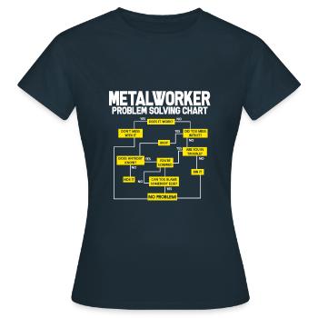 Metallbauer Metaller Metall Schweißen Schlosser - Frauen T-Shirt - Navy - Vorne - AI Model Female 172 dark (172cm)