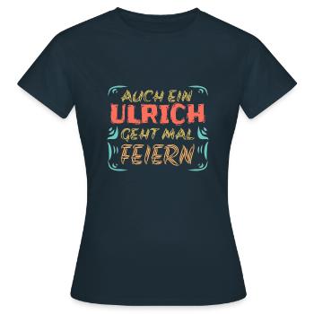 Celebrating with Ulrich - Women's T-Shirt - navy - Front - AI Model Female 172 dark (172cm)