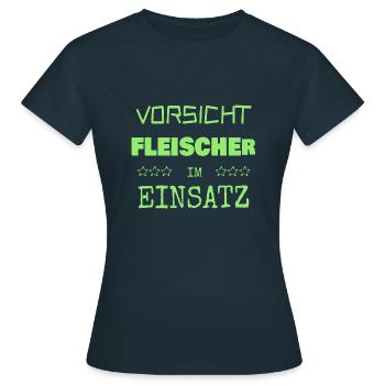 Berufung Fleischer - Frauen T-Shirt - Navy - Vorne - AI Model Female 172 dark (172cm)