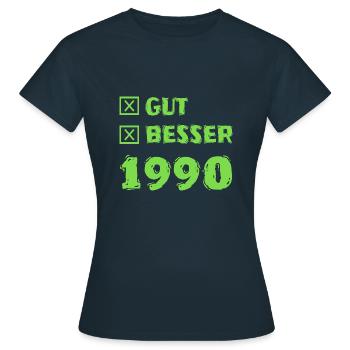 1990 - Women's T-Shirt - navy - Front - AI Model Female 172 dark (172cm)