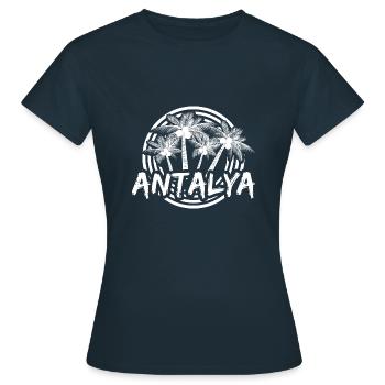 Antalya als Urlaub - Frauen T-Shirt - Navy - Vorne - AI Model Female 172 dark (172cm)
