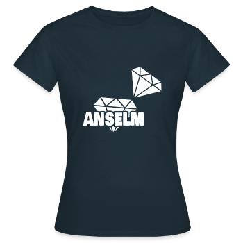 Anselm als Kostbar - Frauen T-Shirt - Navy - Vorne - AI Model Female 172 dark (172cm)