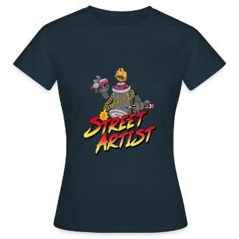 Street Artist | Strassenkünstler Graffiti Sprayer - Frauen T-Shirt - Navy - Vorne - AI Model Female 172 dark (172cm)