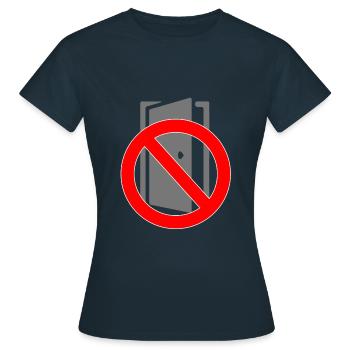 Tuer schliessen bitte | Tür schließen bitte - Frauen T-Shirt - Navy - Vorne - AI Model Female 172 dark (172cm)
