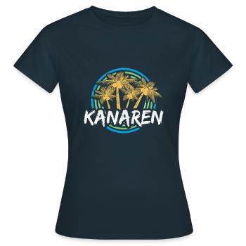 Kanaren als Urlaub - Frauen T-Shirt - Navy - Vorne - AI Model Female 172 dark (172cm)