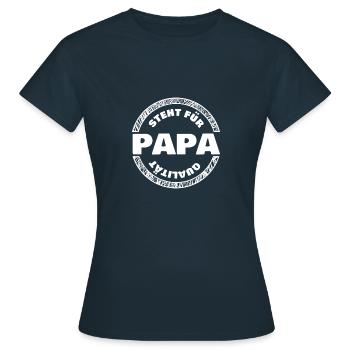 Papa de qualité - T-shirt Femme - marine - Devant - AI Model Female 172 dark (172cm)