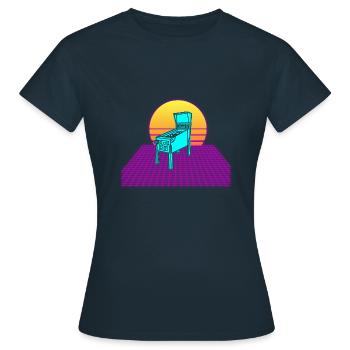 Pinball Machine Retro Vintage Arcade Spiel Liebhab - Frauen T-Shirt - Navy - Vorne - AI Model Female 172 dark (172cm)