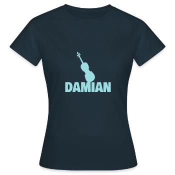 Geige Damian - Frauen T-Shirt - Navy - Vorne - AI Model Female 172 dark (172cm)