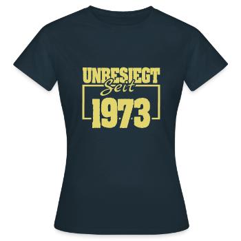 seit 1973 - Frauen T-Shirt - Navy - Vorne - AI Model Female 172 dark (172cm)