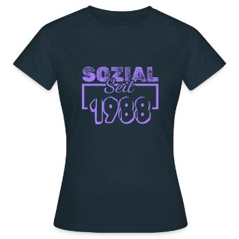 Travailleur social 1988 - T-shirt Femme - marine - Devant - AI Model Female 172 dark (172cm)