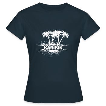 Caraïbes - T-shirt Femme - marine - Devant - AI Model Female 172 dark (172cm)