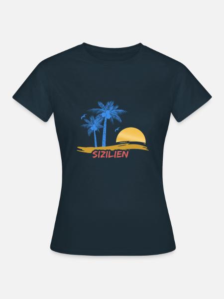 Strand Sizilien - Frauen T-Shirt - Navy