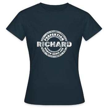 Perfekt Richard - Frauen T-Shirt - Navy - Vorne - AI Model Female 172 dark (172cm)