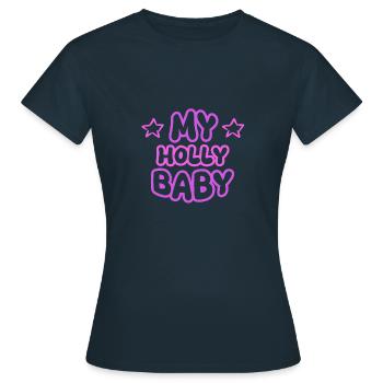 First name Holly - Women's T-Shirt - navy - Front - AI Model Female 172 dark (172cm)