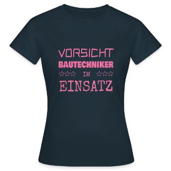 Appointment as a construction technician - Women's T-Shirt - navy - Front - AI Model Female 172 dark (172cm)