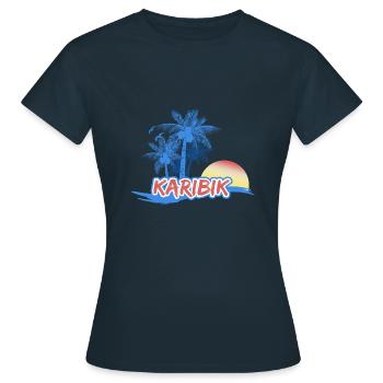 Caraïbes - T-shirt Femme - marine - Devant - AI Model Female 172 dark (172cm)