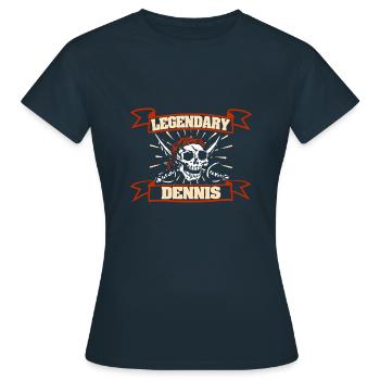 Piratenkopf Dennis - Frauen T-Shirt - Navy - Vorne - AI Model Female 172 dark (172cm)