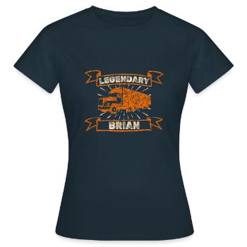 LKW für Brian Trucker Brummi - Frauen T-Shirt - Navy - Vorne - AI Model Female 172 dark (172cm)