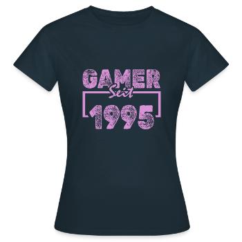 Typing 1995 - Women's T-Shirt - navy - Front - AI Model Female 172 dark (172cm)