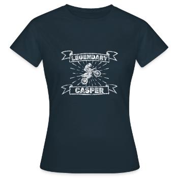 Casper als Motorrad - Frauen T-Shirt - Navy - Vorne - AI Model Female 172 dark (172cm)