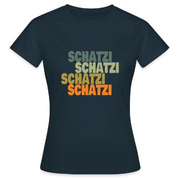 Schatzi Mausi Kosename - Frauen T-Shirt - Navy - Vorne - AI Model Female 172 dark (172cm)