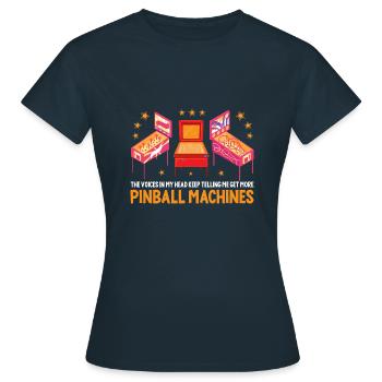 Vintage Pinball Machine Retro Arcade Spiel Liebhab - Frauen T-Shirt - Navy - Vorne - AI Model Female 172 dark (172cm)
