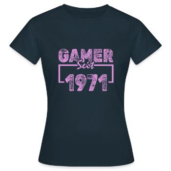 1971 - Women's T-Shirt - navy - Front - AI Model Female 172 dark (172cm)