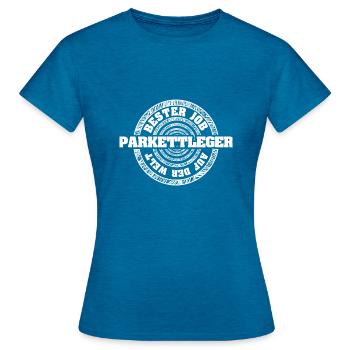 Job Parkettleger - Frauen T-Shirt - Antikblaues Saphir meliert - Vorne - AI Model Female 172 dark (172cm)