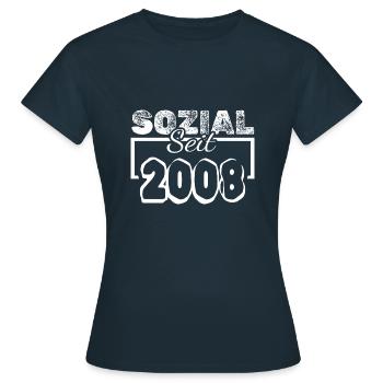 Travailleur social 2008 - T-shirt Femme - marine - Devant - AI Model Female 172 dark (172cm)