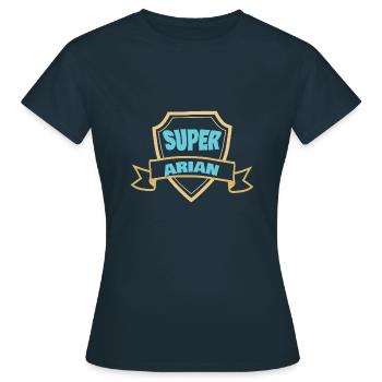 Arian as a first name - Women's T-Shirt - navy - Front - AI Model Female 172 dark (172cm)