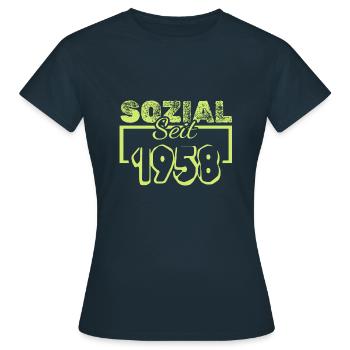 Travailleur social 1958 - T-shirt Femme - marine - Devant - AI Model Female 172 dark (172cm)