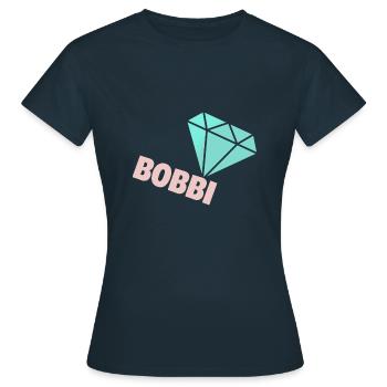 Bobbi als Edel - Frauen T-Shirt - Navy - Vorne - AI Model Female 172 dark (172cm)