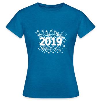 2019 - Women's T-Shirt - antique blue sapphire heather - Front - AI Model Female 172 dark (172cm)