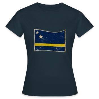 Curaçao - Frauen T-Shirt - Navy - Vorne - AI Model Female 172 dark (172cm)