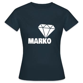 Edel Marko - Frauen T-Shirt - Navy - Vorne - AI Model Female 172 dark (172cm)