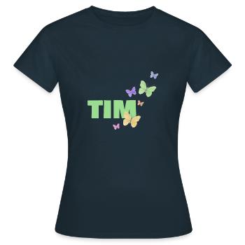 Tim - Frauen T-Shirt - Navy - Vorne - AI Model Female 172 dark (172cm)