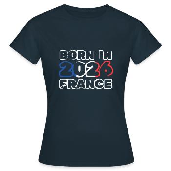 Geboren 2026 - Frauen T-Shirt - Navy - Vorne - AI Model Female 172 dark (172cm)